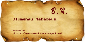 Blumenau Makabeus névjegykártya